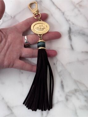 RARE 35th Anniversary Brahmin Leather Ivy green Melbourne & Brown Hanging tassel